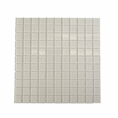 APOLLO TILE Rice White 11.8 in x 11.8 in Glass Glossy Floor and Wall Mosaic Tile 9.67 sqft/case, 10PK APLA88055 1X1A
